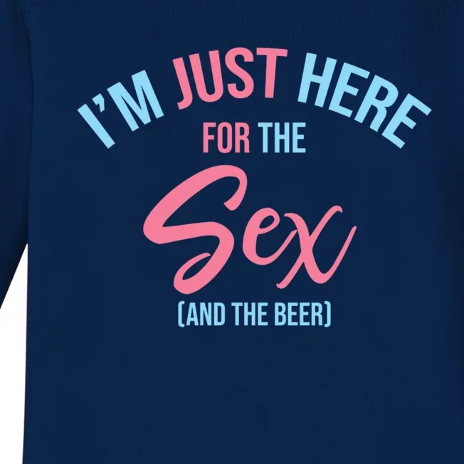 I'm Just Here For The Sex Gender Reveal Keeper Of The Gender Cool Gift Baby Long Sleeve Bodysuit