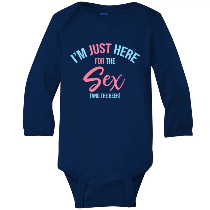 I'm Just Here For The Sex Gender Reveal Keeper Of The Gender Cool Gift Baby Long Sleeve Bodysuit