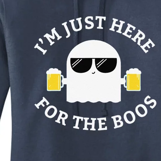 Im Just Here For The Boos Funny Halloween Beer Women's Pullover Hoodie