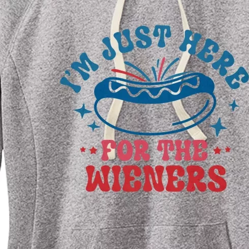 Im Just Here For The Wieners 4th Of July Women's Fleece Hoodie