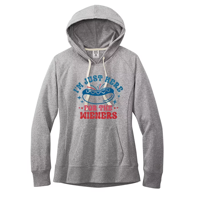 Im Just Here For The Wieners 4th Of July Women's Fleece Hoodie