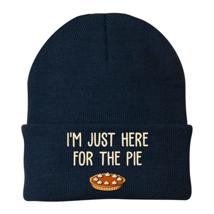 Im Just Here For The Pie Funny Holiday Knit Cap Winter Beanie