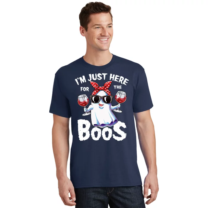 Im Just Here For The Boos Halloween Wo Ghost Cute Funny T-Shirt