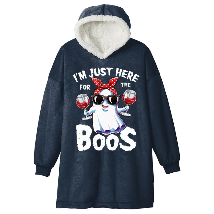 Im Just Here For The Boos Halloween Wo Ghost Cute Funny Hooded Wearable Blanket