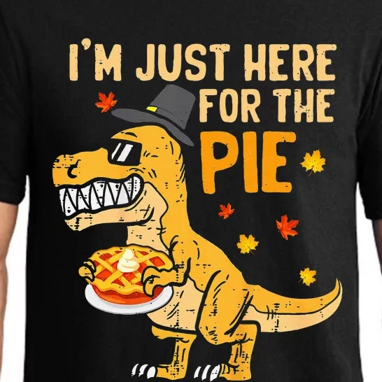 Im Just Here For The Pie Funny Thanksgiving Pumpkin Pie Pajama Set