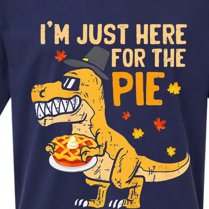 Im Just Here For The Pie Funny Thanksgiving Pumpkin Pie Sueded Cloud Jersey T-Shirt