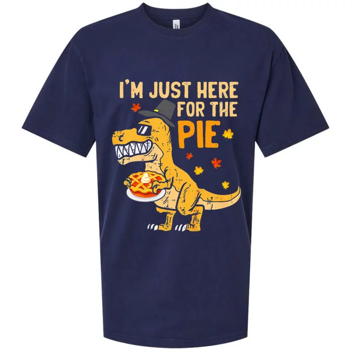 Im Just Here For The Pie Funny Thanksgiving Pumpkin Pie Sueded Cloud Jersey T-Shirt