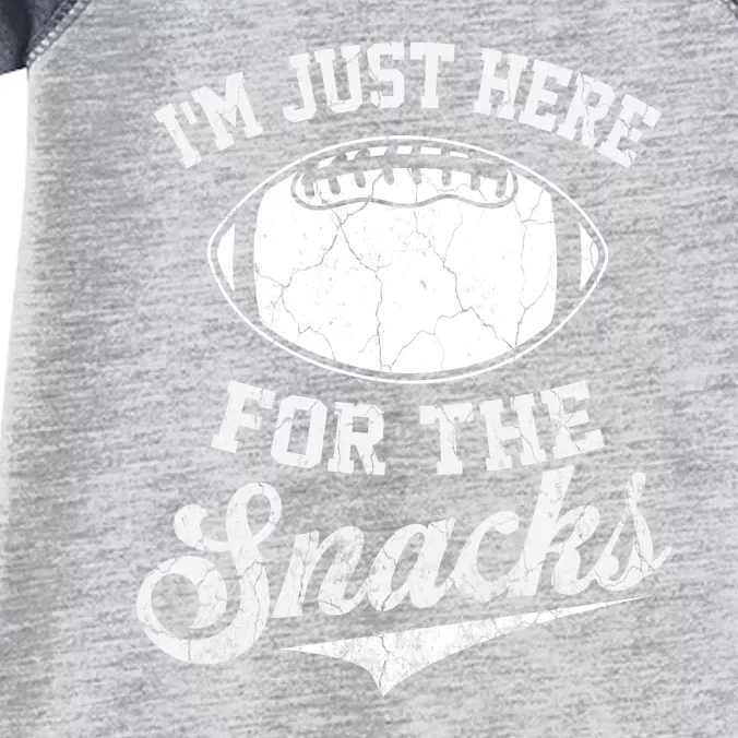 I'm Just Here For The Snacks Funny Fantasy Football League Infant Baby Jersey Bodysuit