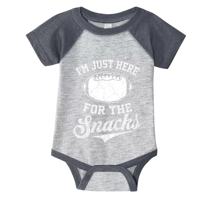 I'm Just Here For The Snacks Funny Fantasy Football League Infant Baby Jersey Bodysuit