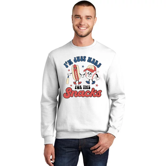 IM Just Here For The Snacks Baseball 4th Of July Hot Dog Sweatshirt