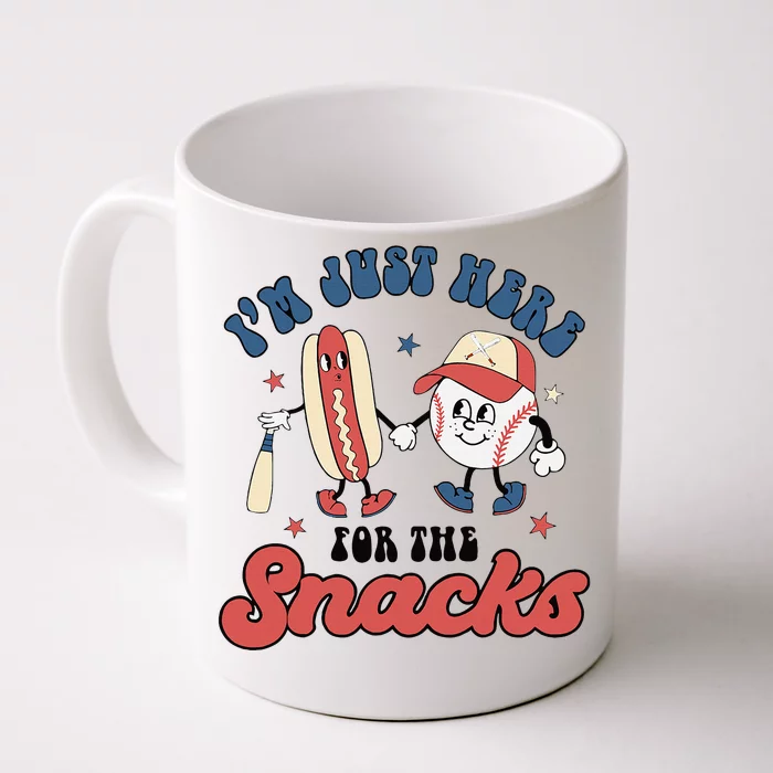 IM Just Here For The Snacks Baseball 4th Of July Hot Dog Front & Back Coffee Mug