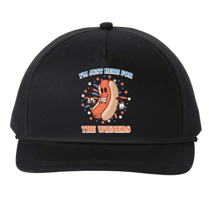 IM Just Here For The Wieners Hot Dog Patriotic 4th Of July Gift Snapback Five-Panel Rope Hat