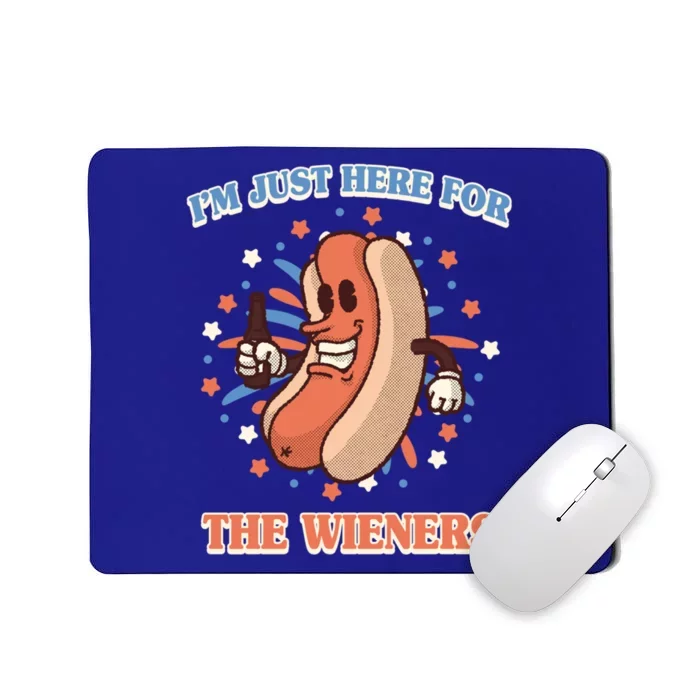 IM Just Here For The Wieners Hot Dog Patriotic 4th Of July Gift Mousepad