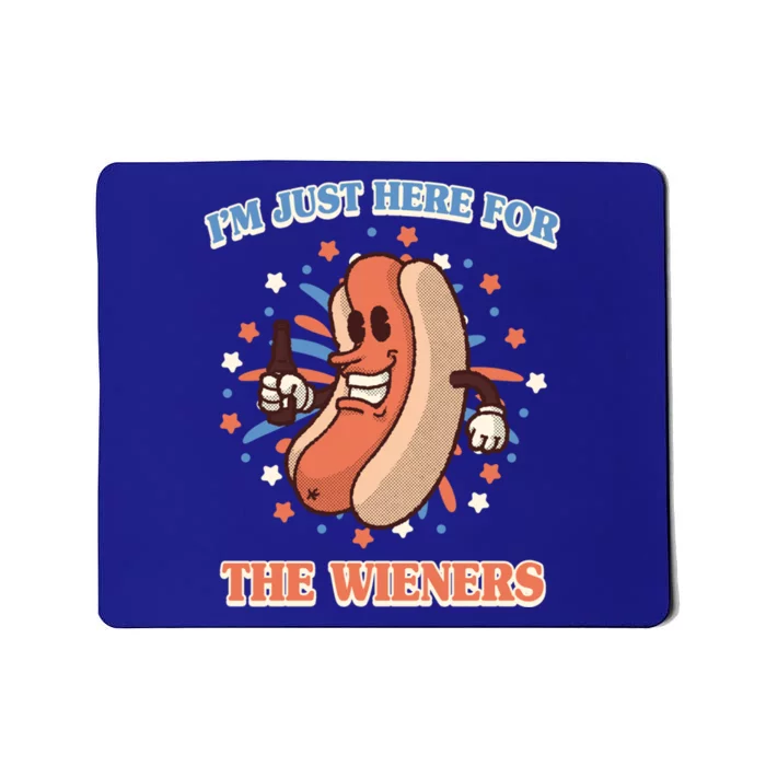 IM Just Here For The Wieners Hot Dog Patriotic 4th Of July Gift Mousepad