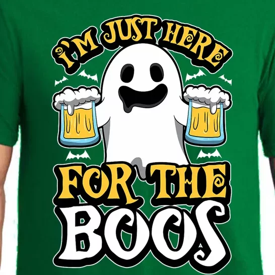 IM Just Here For The Boos Ghost Booze Halloween Costume Pajama Set