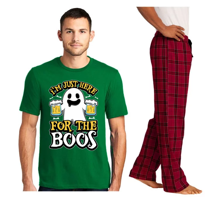 IM Just Here For The Boos Ghost Booze Halloween Costume Pajama Set