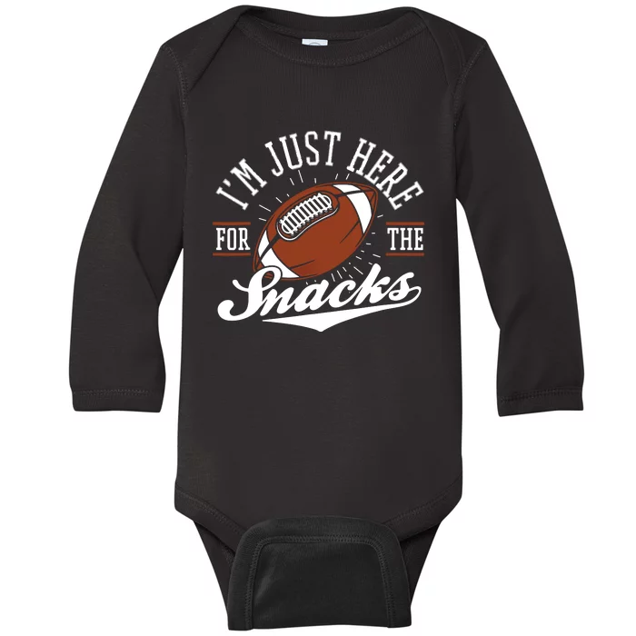 IM Just Here For The Snacks Funny Fantasy Football League Baby Long Sleeve Bodysuit