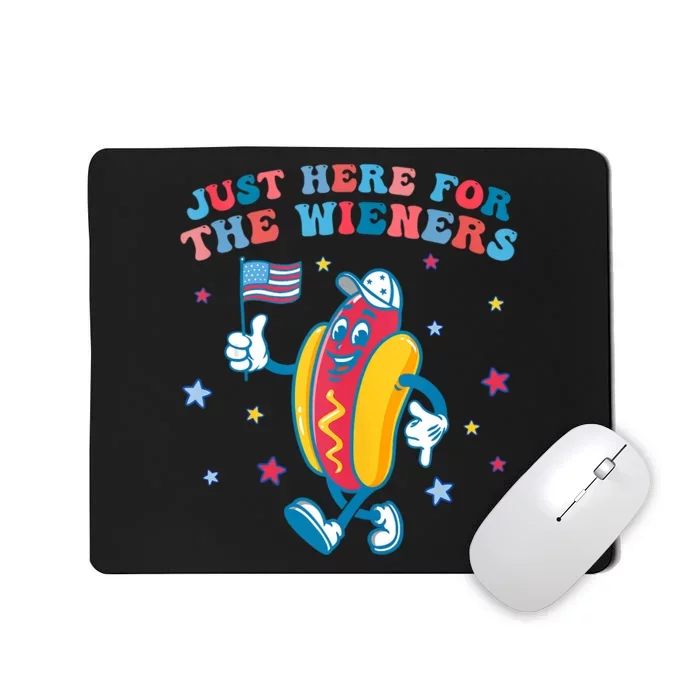 Im Just Here For The Wieners Funny 4th Of July Boy Girl Mousepad