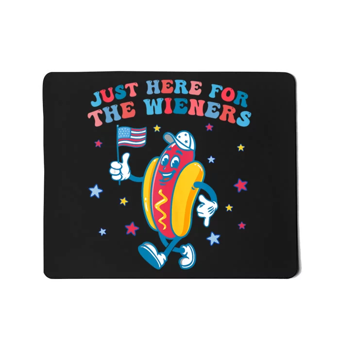 Im Just Here For The Wieners Funny 4th Of July Boy Girl Mousepad