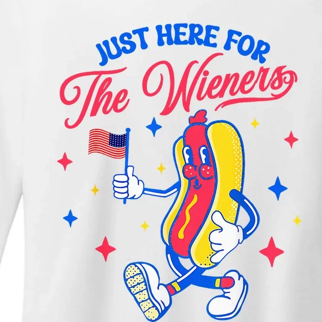 IM Just Here For The Wieners 4th Of July Hot Dog Womens CVC Long Sleeve Shirt