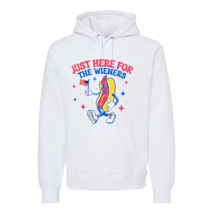 IM Just Here For The Wieners 4th Of July Hot Dog Premium Hoodie