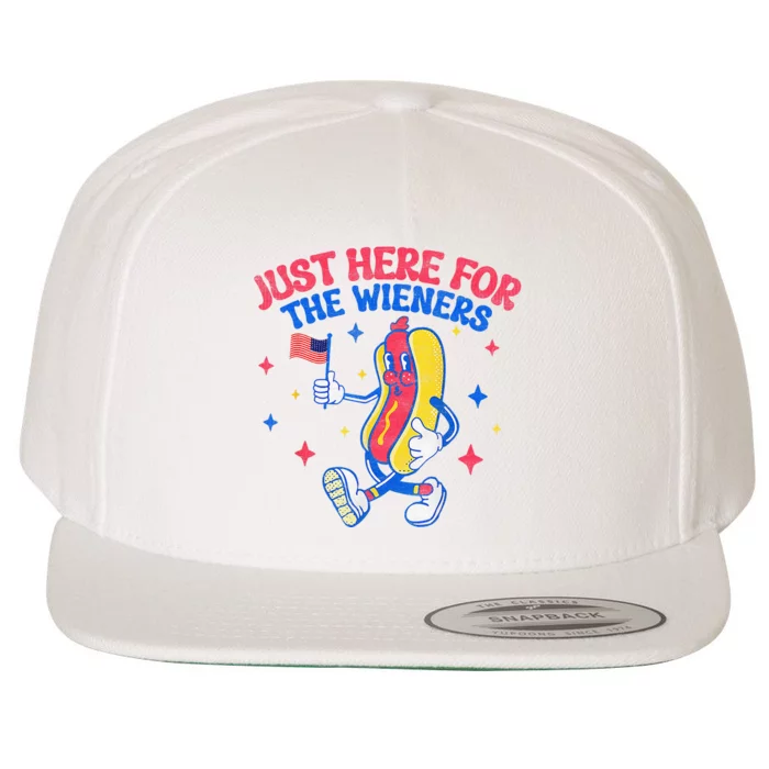 IM Just Here For The Wieners 4th Of July Hot Dog Wool Snapback Cap