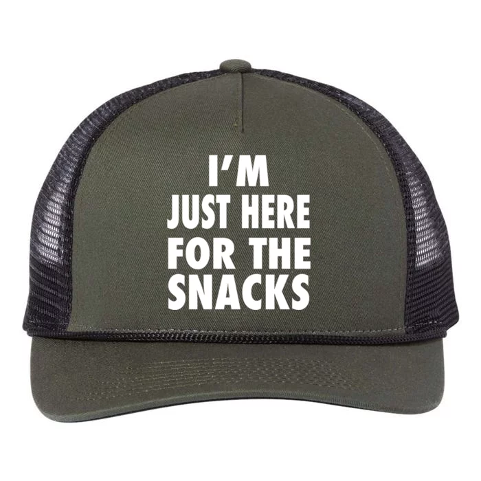 Im Just Here For The Snacks Gift Retro Rope Trucker Hat Cap