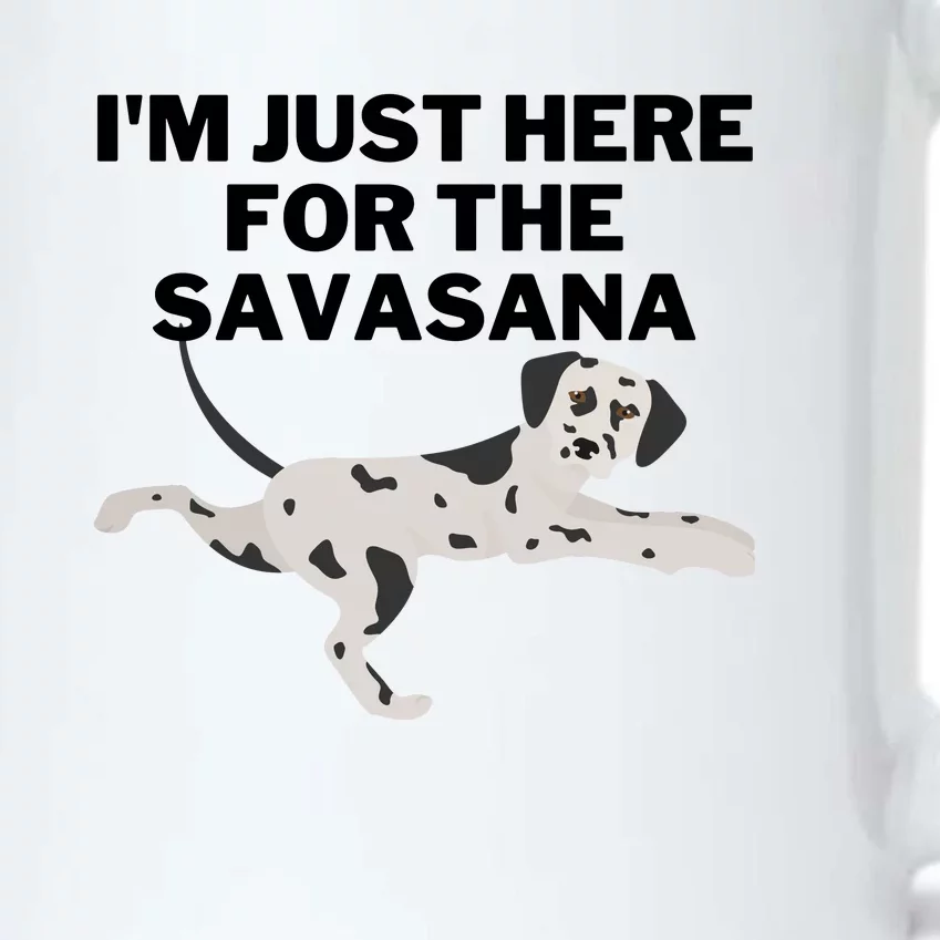 IM Just Here For Savasana Funny Yoga Dog Black Color Changing Mug