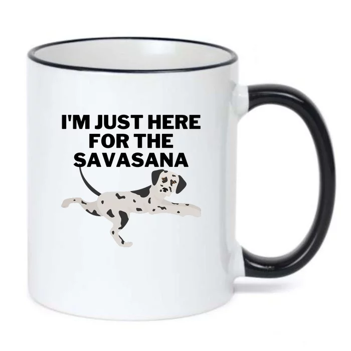 IM Just Here For Savasana Funny Yoga Dog Black Color Changing Mug