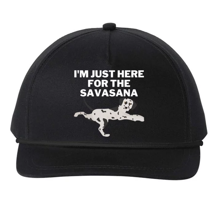 IM Just Here For Savasana Funny Yoga Dog Snapback Five-Panel Rope Hat