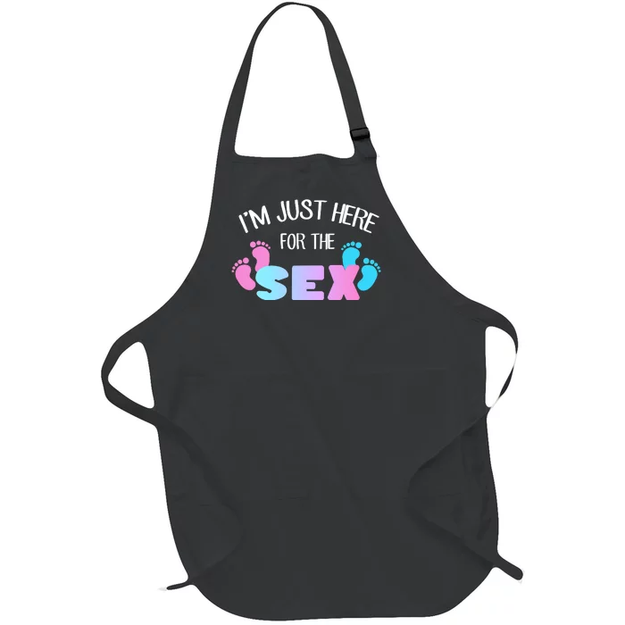 I'm Just Here For The Sex Gender Reveal Full-Length Apron With Pocket