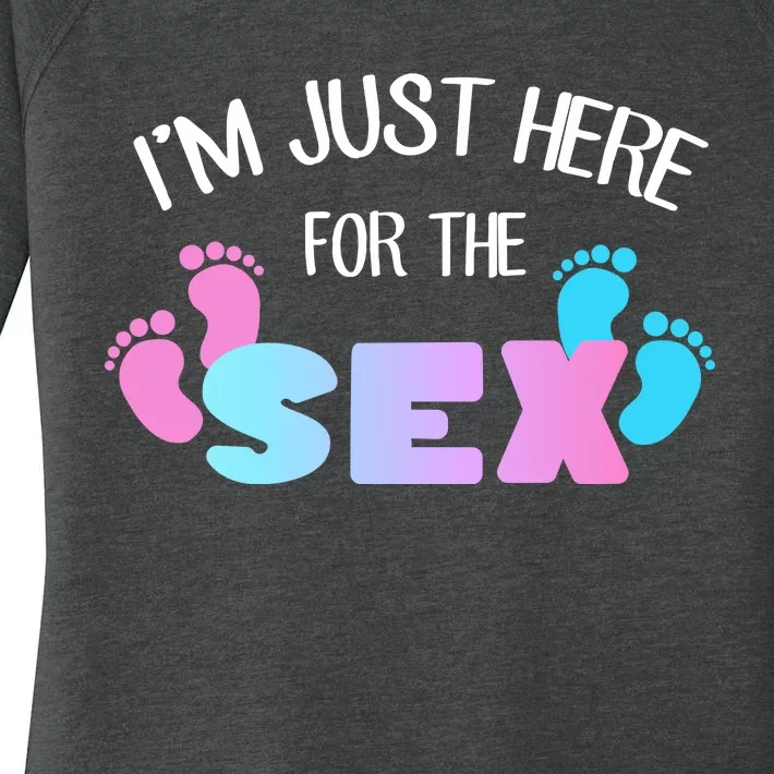 I'm Just Here For The Sex Gender Reveal Women's Perfect Tri Tunic Long Sleeve Shirt