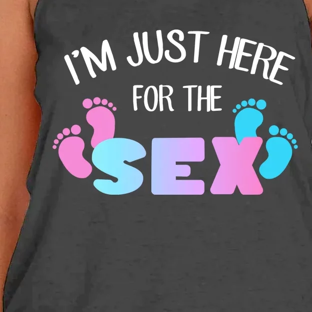 I'm Just Here For The Sex Gender Reveal Women's Knotted Racerback Tank