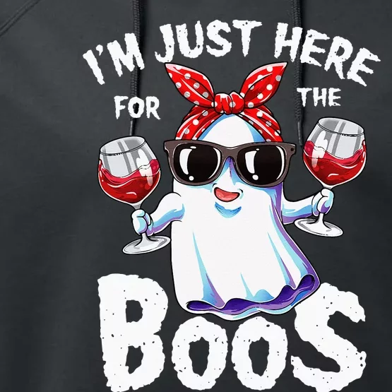 Im Just Here For The Boos Halloween Women Ghost Cute Funny Performance Fleece Hoodie