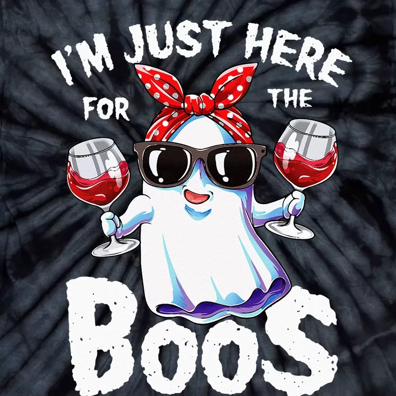 Im Just Here For The Boos Halloween Women Ghost Cute Funny Tie-Dye T-Shirt