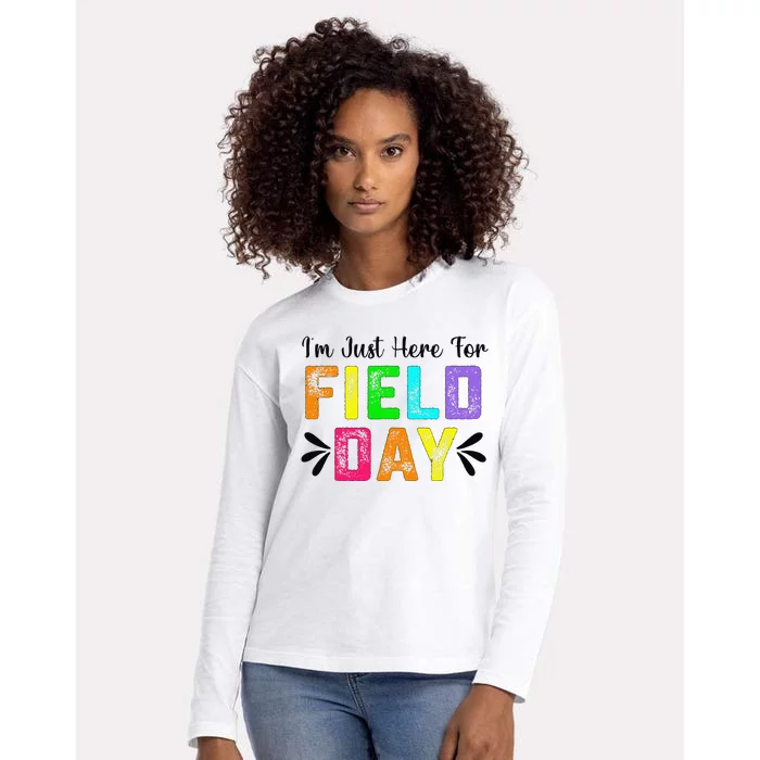 IM Just Here For Field Day 2024 Teacher Womens Cotton Relaxed Long Sleeve T-Shirt