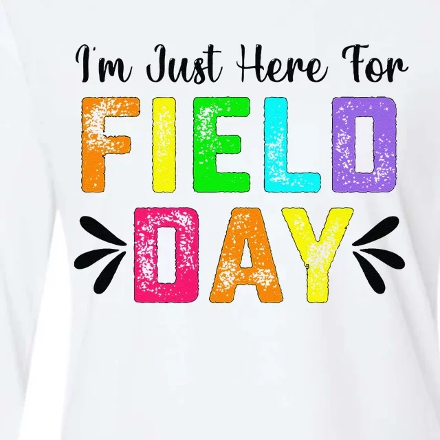 IM Just Here For Field Day 2024 Teacher Womens Cotton Relaxed Long Sleeve T-Shirt