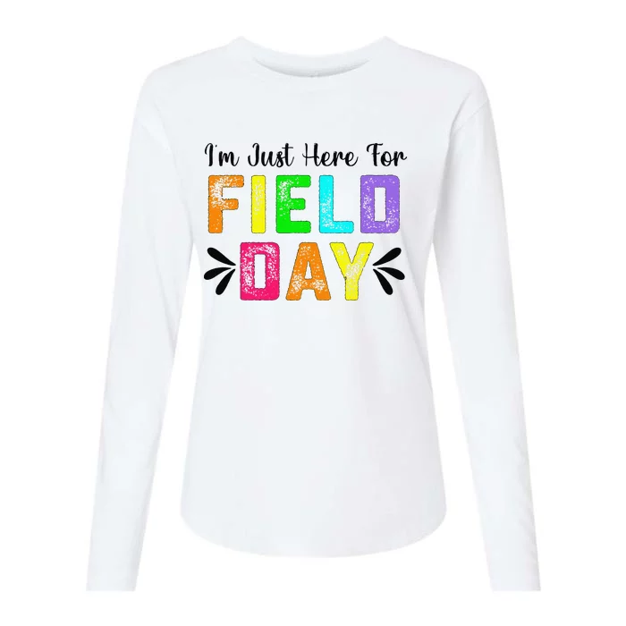 IM Just Here For Field Day 2024 Teacher Womens Cotton Relaxed Long Sleeve T-Shirt