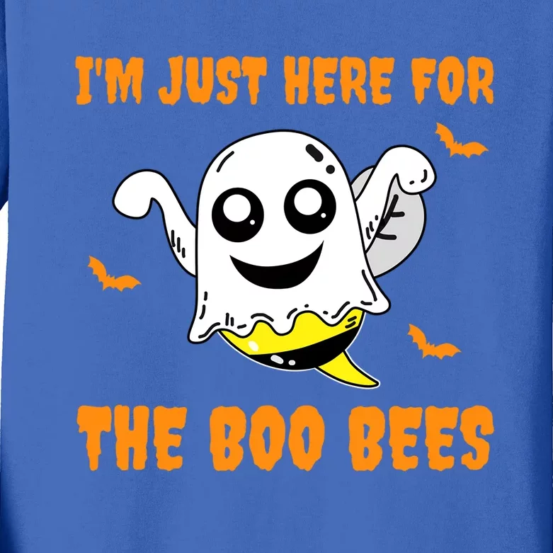 Im Just Here For The Boo Bees Halloween Gift Kids Long Sleeve Shirt