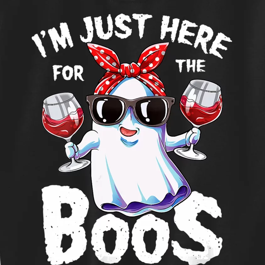 IM Just Here For The Boos Funny Halloween Ghost Cute Women Kids Sweatshirt