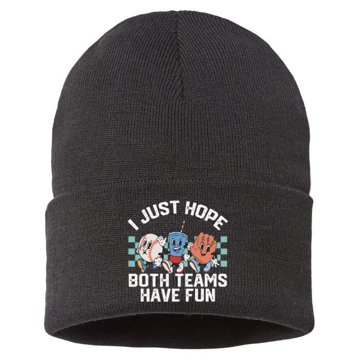 I Just Hope Both Teams Have Fun Or Baseball Sustainable Knit Beanie