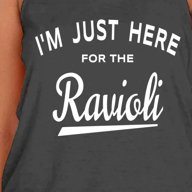 Im Just Here For The Ravioli Women's Knotted Racerback Tank