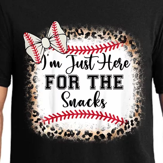 Im Just Here For The Snack Baseball Sister Baby Girl Pajama Set