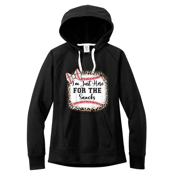 Im Just Here For The Snack Baseball Sister Baby Girl Women's Fleece Hoodie