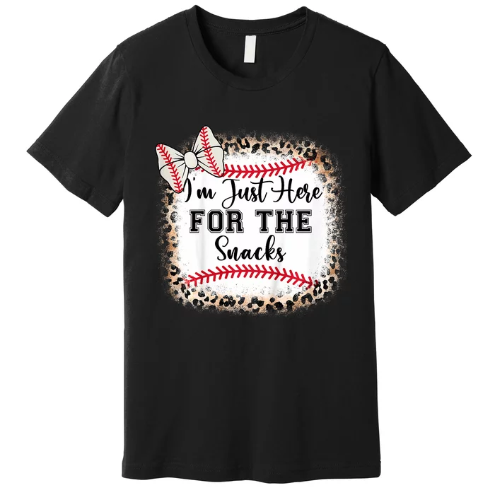 Im Just Here For The Snack Baseball Sister Baby Girl Premium T-Shirt