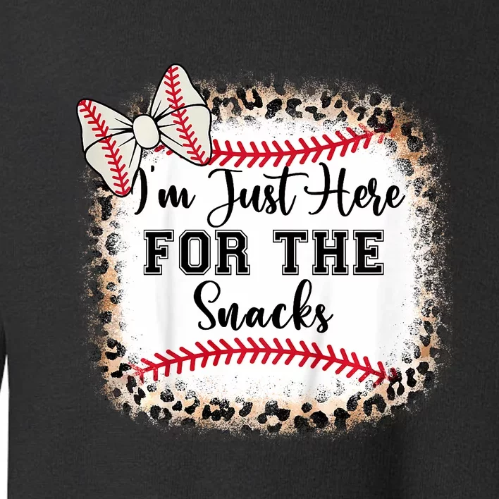 Im Just Here For The Snack Baseball Sister Baby Girl Toddler Sweatshirt