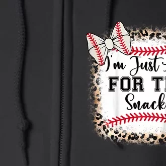 Im Just Here For The Snack Baseball Sister Baby Girl Full Zip Hoodie