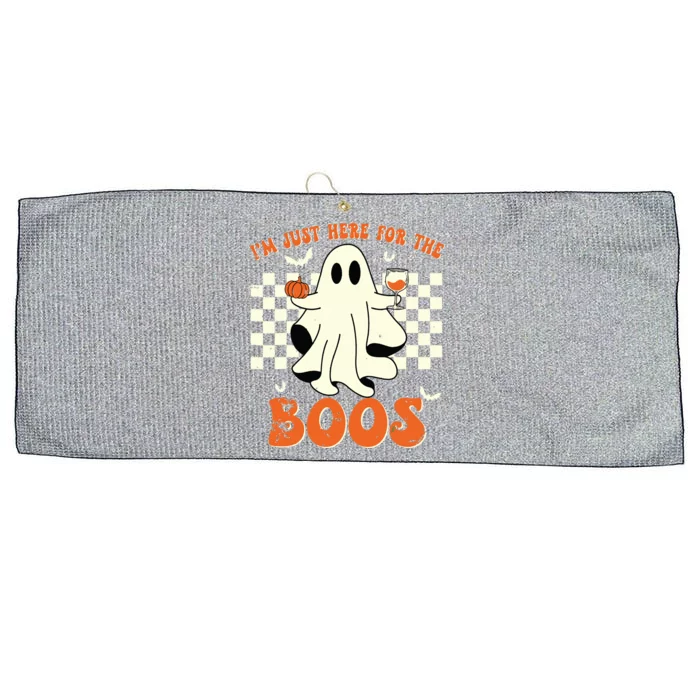 IM Just Here For The Boos Ghost Retro Groovy Halloween Large Microfiber Waffle Golf Towel