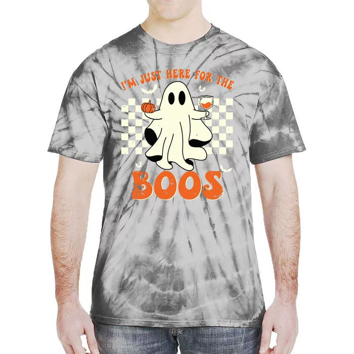 IM Just Here For The Boos Ghost Retro Groovy Halloween Tie-Dye T-Shirt