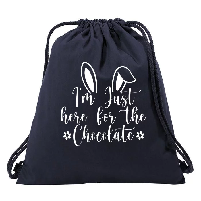 I'm Just Here For Chocolate Easter Bunny Drawstring Bag